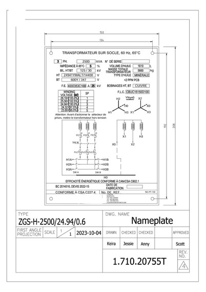 2500 kVA padmounted transformers nameplate 2500 kVA padmounted transformers nameplate